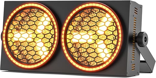 200W Stage Lights 6 COB Spotlights 102 RGB LEDs Ring Strap