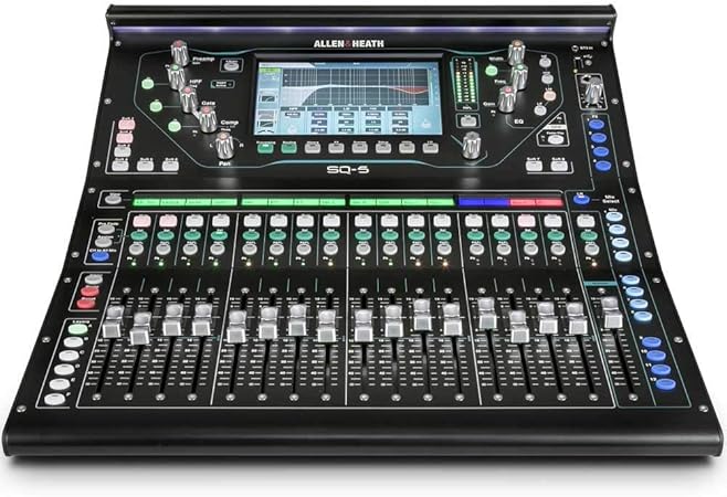 Allen & Heath SQ-5 Digital Mixer, 48 Input Channels, 7" Capacitive Touchscreen, Automatic Mic Mixing, 32×32 USB Audio Interface, Black