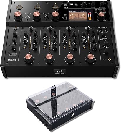 AlphaTheta Euphonia 4-Channel Rotary Mixer with Decksaver DS-PC-EUPHONIA Polycarbonate Protective Cover
