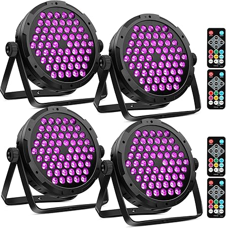60 LED Par Lights DMX - 90W RGB Stage DJ Par Light Remote Control Sound Activated Auto Play Uplights for Events Church Club Wedding Party Mobile Music Live Show Entertainment Stage Lighting