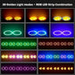 200W Stage Lights 6 COB Spotlights 102 RGB LEDs Ring Strap