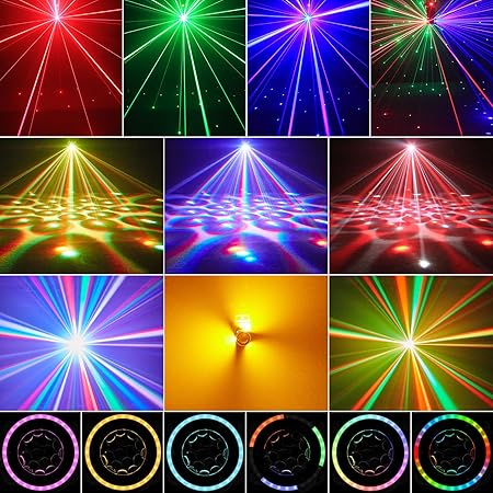 120W Stage Moving Head Light with RGBW Beam & Strobe Effects,3-Axis Rotation DJ Light DMX 512 19/25CH with Sound Activated for Party Club Bar DJ Events Disco Wedding Live Show (2 Pack)