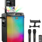 Wireless Karaoke Machine for Adults, TONOR PA System Portable Bluetooth Singing Speaker with Dual Wireless Microphones Microfono, Disco Ball for Home Karaoke, Party, Class and Church K20