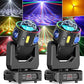 120W Stage Moving Head Light with RGBW Beam & Strobe Effects,3-Axis Rotation DJ Light DMX 512 19/25CH with Sound Activated for Party Club Bar DJ Events Disco Wedding Live Show (2 Pack)