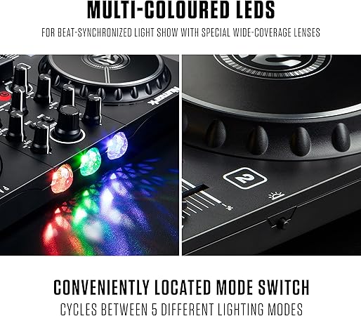 Numark Party Mix DJ Controller with Lights, 2 Decks, Mixer, Audio Interface and (Serato Lite)